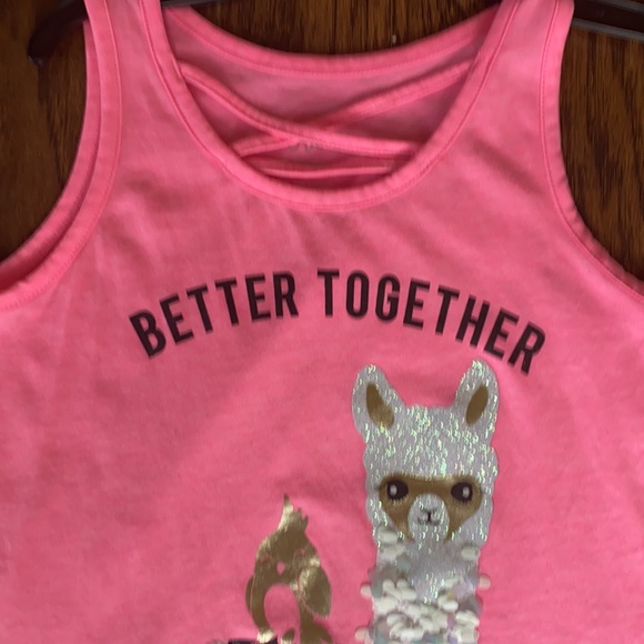 Justice for girls pink tank top, size 10 - Picture 3 of 5
